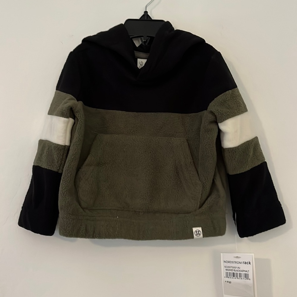 Sovereign Code Fleece Hooded Pullover Boys Size 18M Green Black